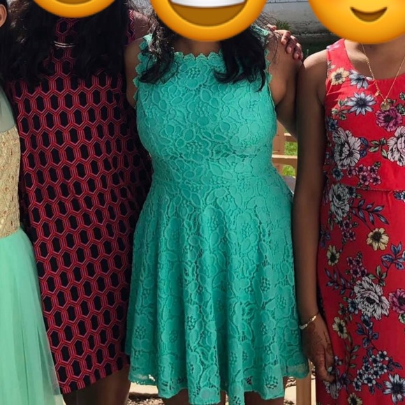 Cocktail/semi formal dress, aqua colored - Picture 5 of 5